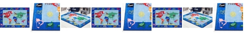 Eric Carle Home Dynamix Elementary World Map Blue Area Rug Collection